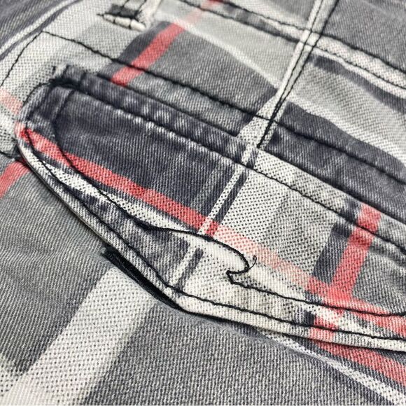 Iron Men’s Plaid Denim Cargo Shorts Sz 30 - Picture 4 of 14